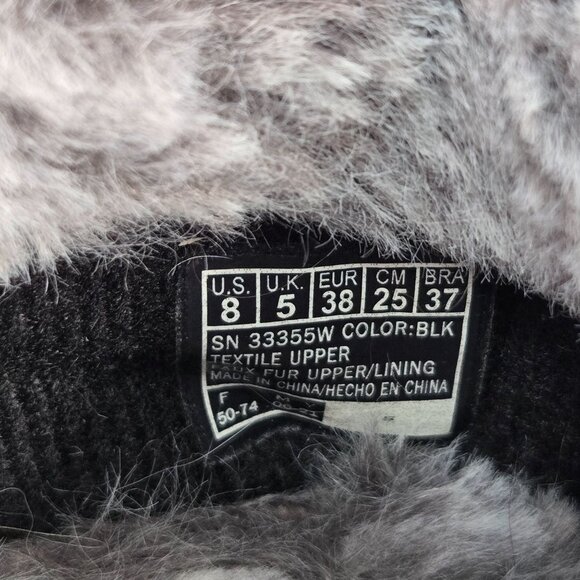 Bobs Cat Slippers Womens Size 8 Black Kitty Comfort Slip On Fur lined House Shoe - Picture 8 of 13